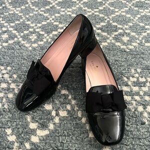 Kate Spade Black Patent Leather Bow Loafer